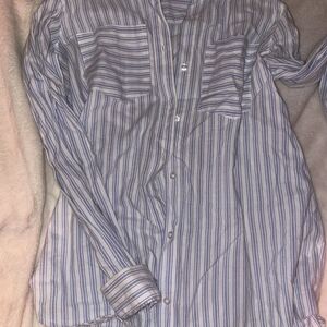 Striped Blue and White Men's Shirt